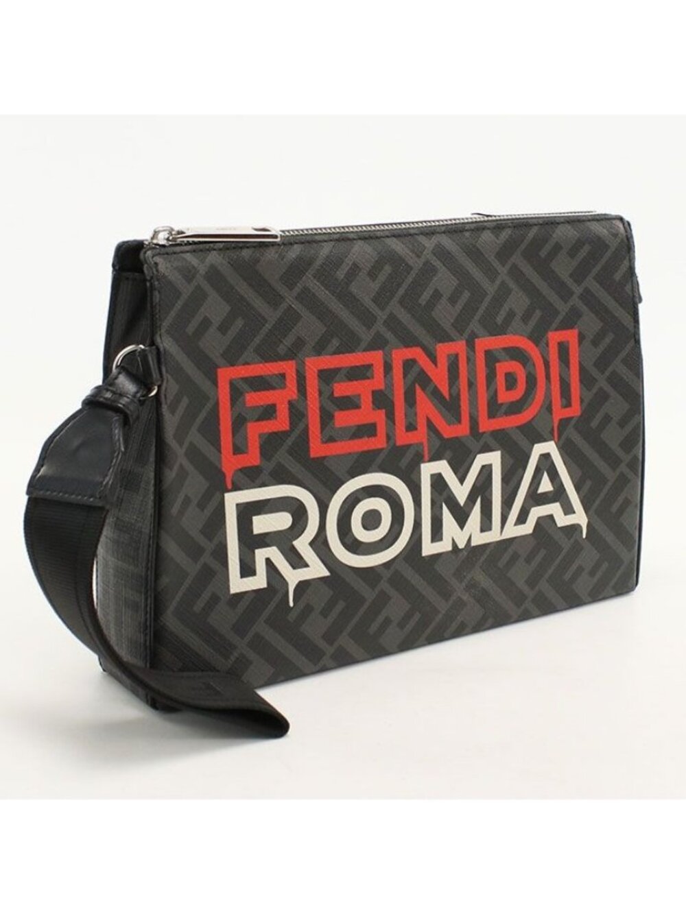 Fendi FF Canvas Clutch Bag